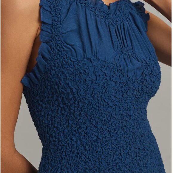 Ruffle-trim textured Mini dress by Anhtorpologie - Picture 3 of 5